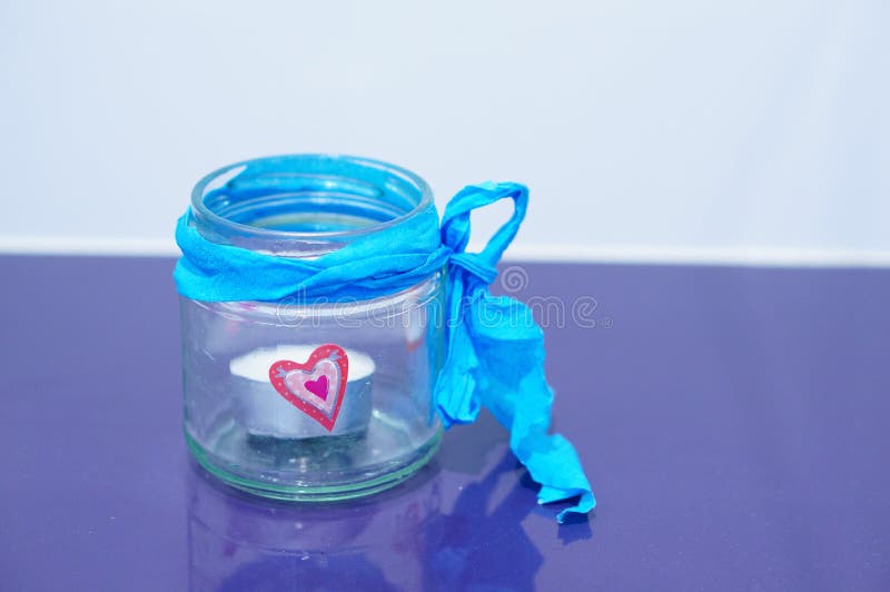 Tea Light Candle in a Glass Jar Stock Photo Image of holiday