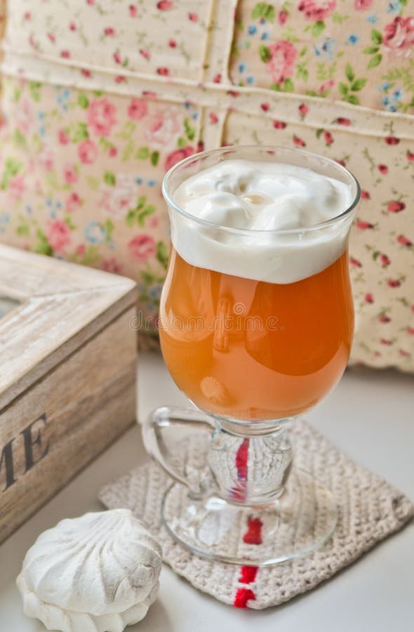 Tea with marshmallows stock image. Image of beverage 24192983