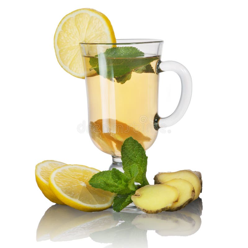 Tea with Mint and Lemon and Ginger Stock Image Image of background, healthy 39545901