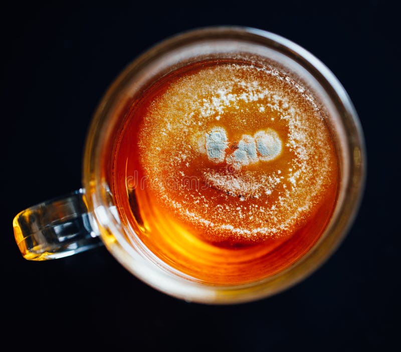 Tea mold in a cup stock photo. Image of background, microscopic 112710568