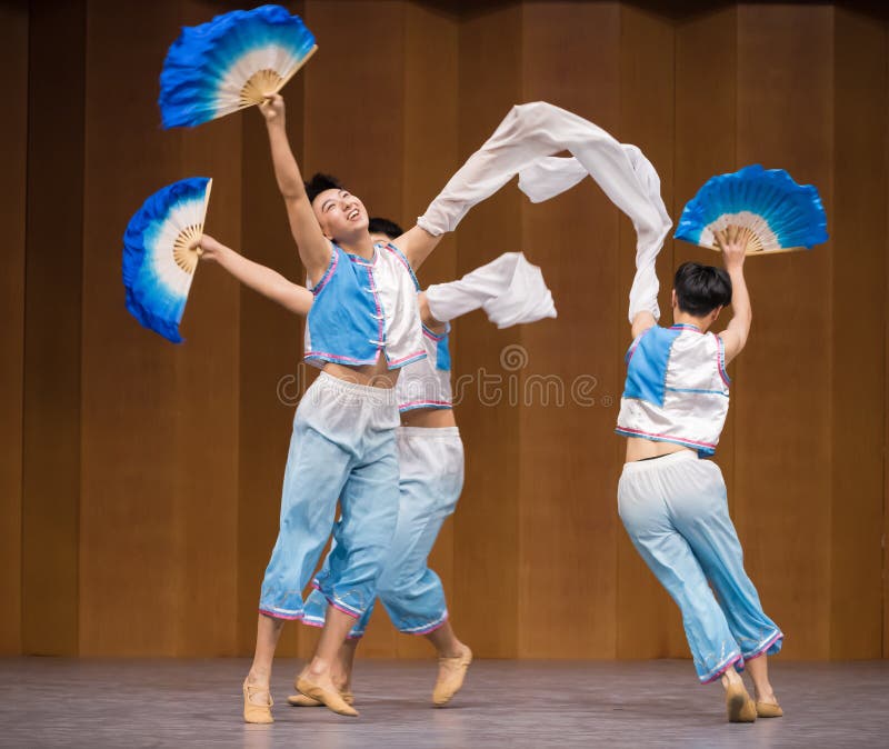 Three Person Row 2National Dance Posture Training Editorial Stock