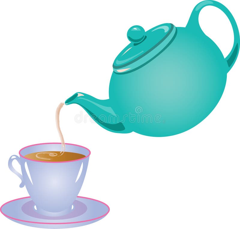 Tea Pot Pouring Tea Stock Vector Image 53468317