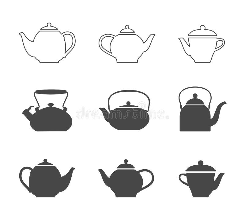Tea pots set stock illustration Tea pots set stock illustration