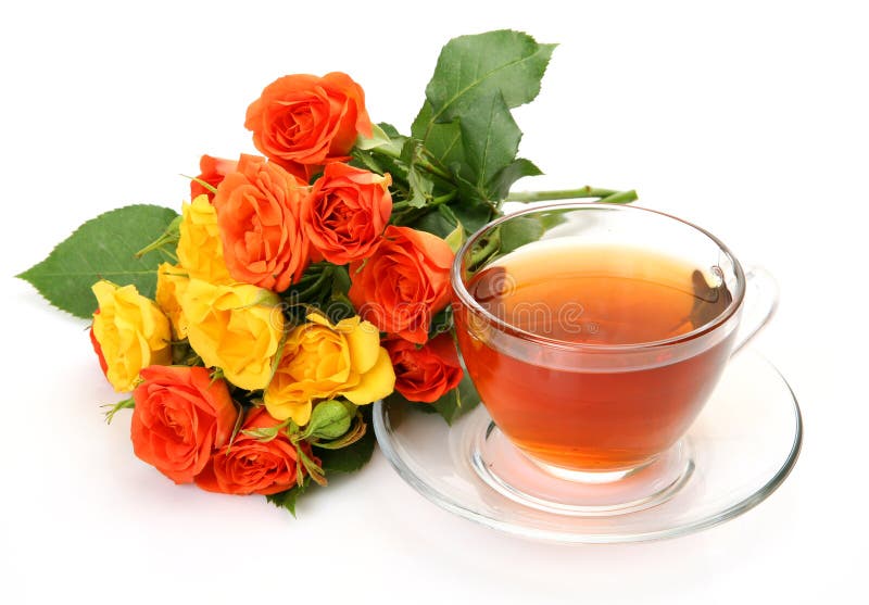 Tea and roses stock image. Image of rose, natural, aroma 21825999