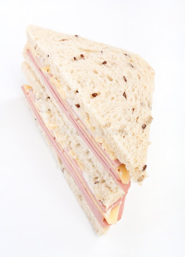 Tea Sandwich with Ham and Cheese Stock Image Image of american, club