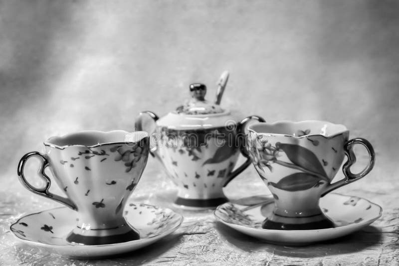 Antique tea set stock photo. Image of breakfast, society 16013504
