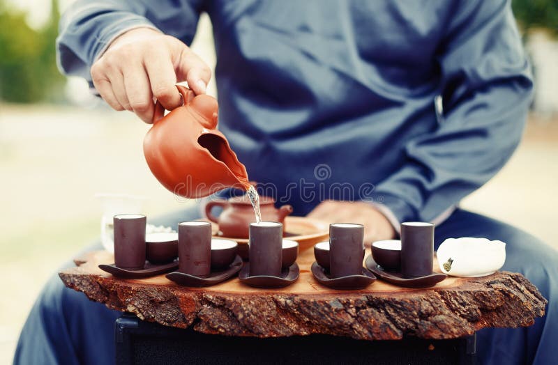 Tea Set for Tea Ceremony. Tea Ritual. Stock Image Image of holding
