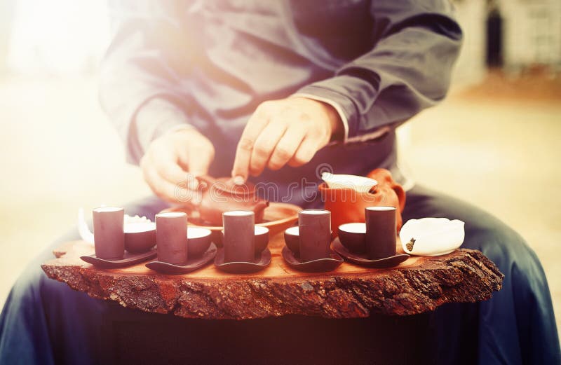 Tea Set for Tea Ceremony. Tea Ritual Stock Photo Image of leaf