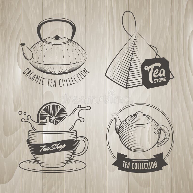 Tea shop badges. stock vector. Illustration of healthy - 214873513