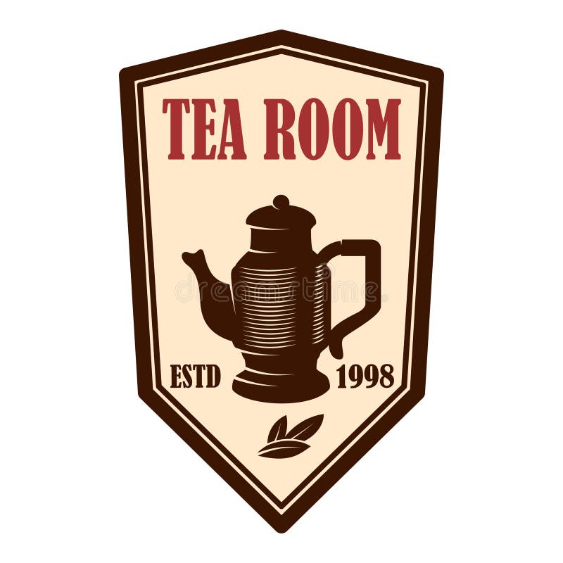 Tea Shop Emblem Template. Design Element for Logo, Label, Sign, Poster