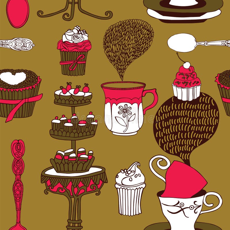 Pink Tea Time Background Stock Illustrations 886 Pink Tea Time