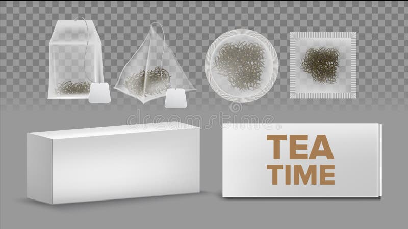 Download Pyramid Shape Tea Bag Set. Mock Up With Empty Square ...