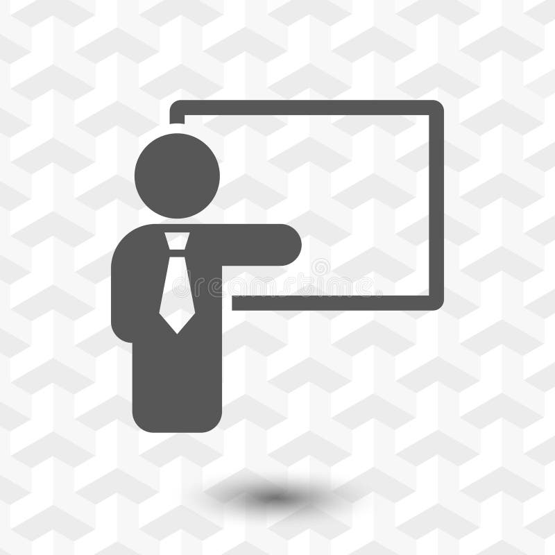 Teacher and the Board icon stock vector illustration flat design stock illustration