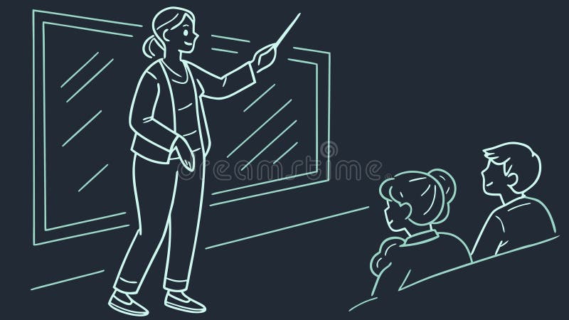 Teacher Explaining to Students, Classroom Education Vector, vector design Generative AI vector illustration