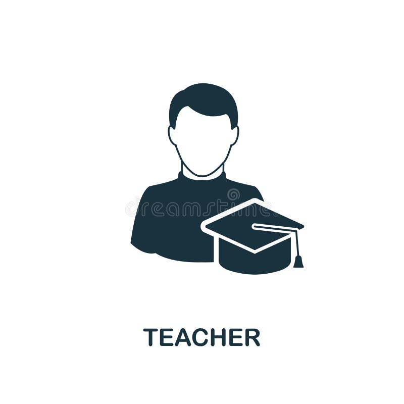Teacher Icon. Monochrome Style Design From Professions Icon Collection