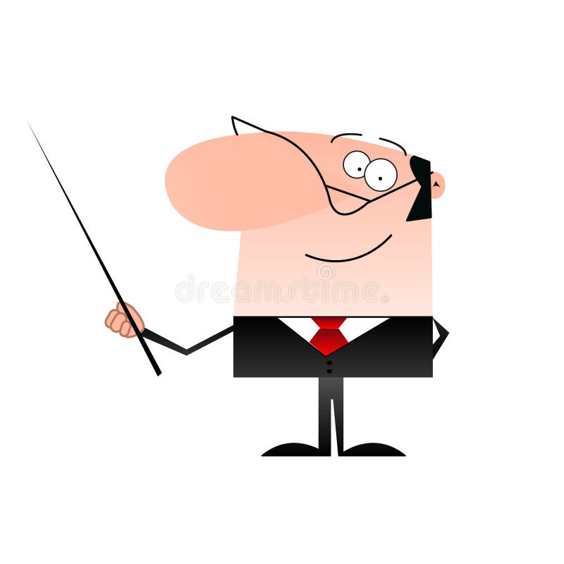 Teacher with Stick in Hands Pointing Towards Blank Space. Stock Illustration - Illustration of happy, cartoon: 173595922 Teacher with Stick in Hands Pointing Towards Blank Space. Stock Illustration - Illustration of happy, cartoon: 173595922