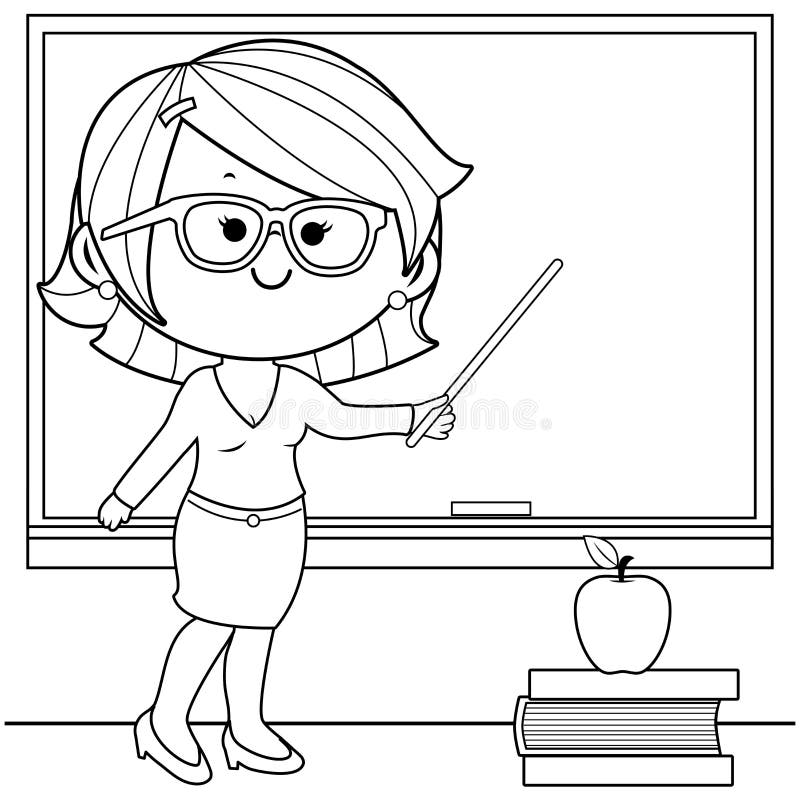 Teacher Coloring Page For Kids To Celebrate The Last Day Of School Vector, School  Drawing, Teacher Drawing, Rat Drawing PNG and Vector with Transparent  Background for Free Download