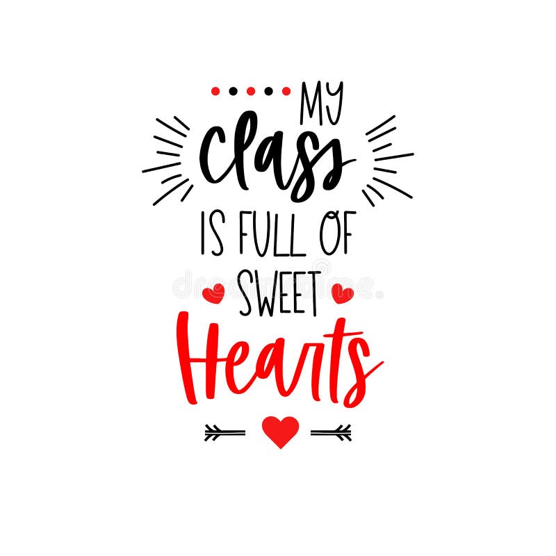 Teacher Valentines day class heart text lettering