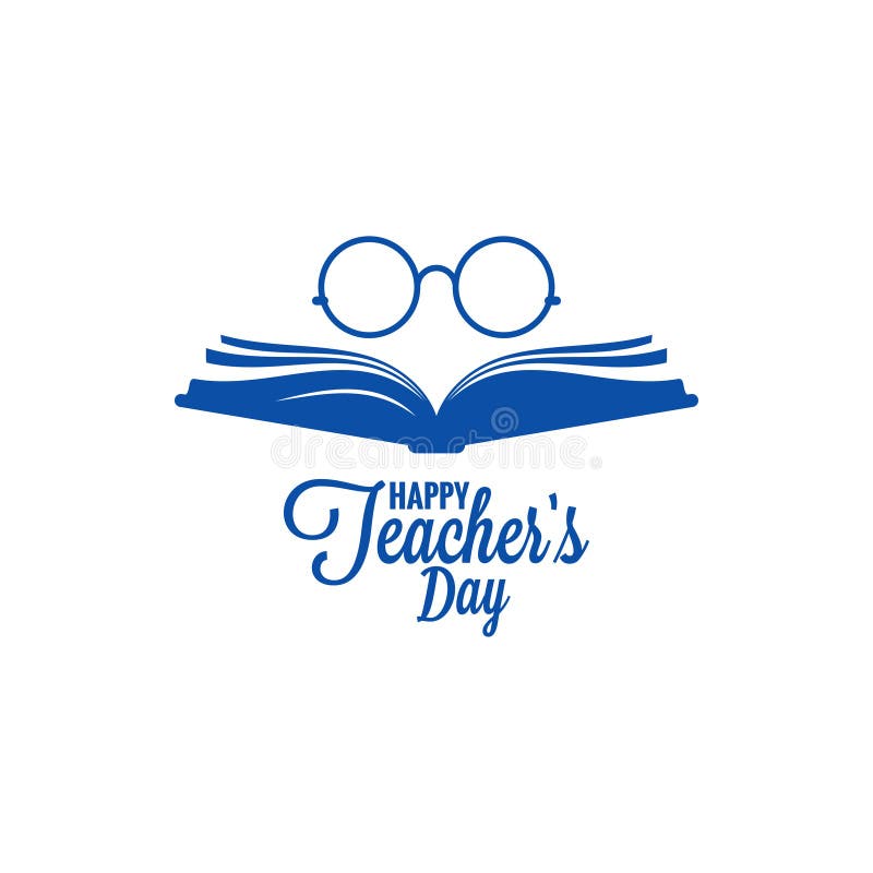Teachers day logo. Glasses and book icon on white background royalty free illustration Teachers day logo. Glasses and book icon on white background royalty free illustration