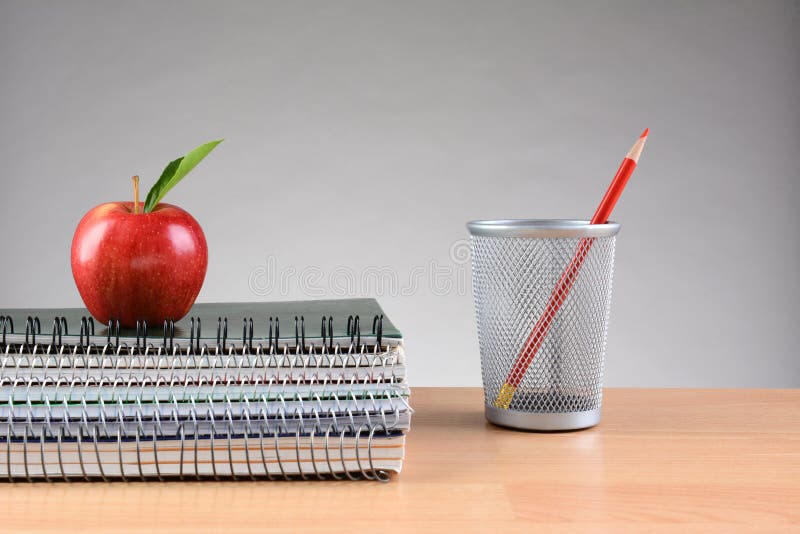 Teachers Desk Notebooks Apple Pencil Cup