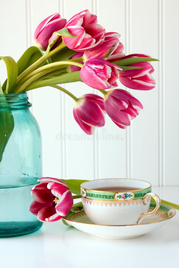 Teacup and flowers