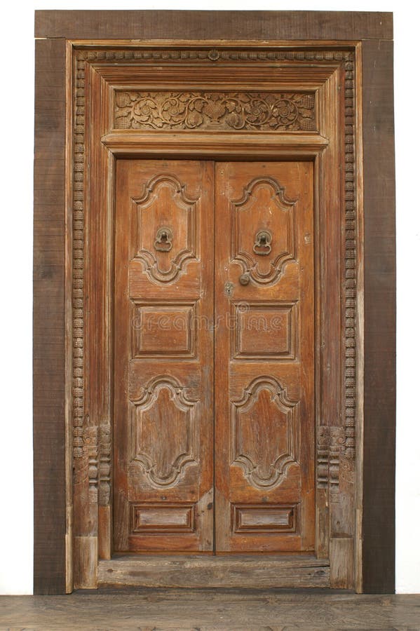 Teak door stock photo. Image of decor, ancient, teak, home 4513144