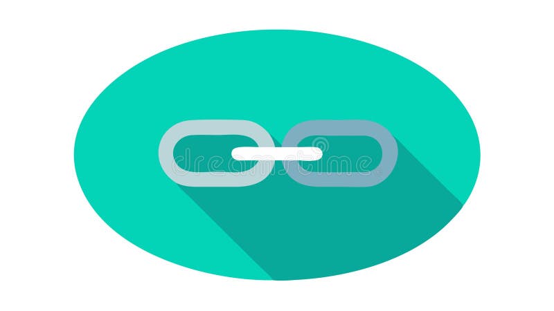 Teal connection link icon, symbolizing hyperlinks , vector design Generative AI stock illustration