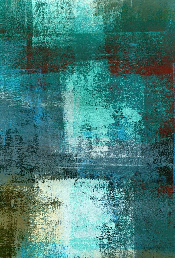 Teal e verde Art Painting astratto