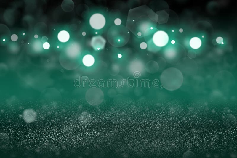 Teal, sea-green beautiful shiny glitter lights defocused bokeh abstract background, festal mockup texture with blank space for