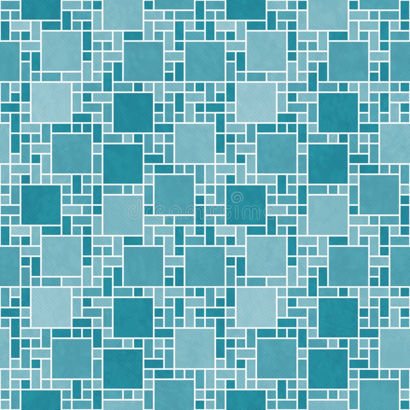 Teal and White Square Mosaic Abstract Geometric Design Tile Patt royalty free stock photography
