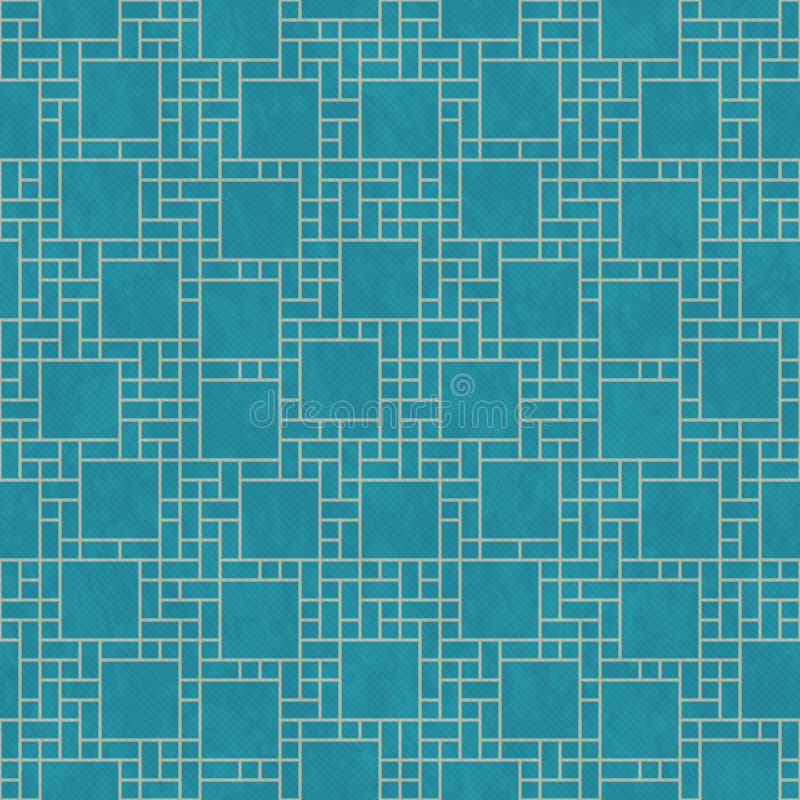 Teal and Yellow Square Abstract Geometric Design Tile Pattern Re royalty free stock photography