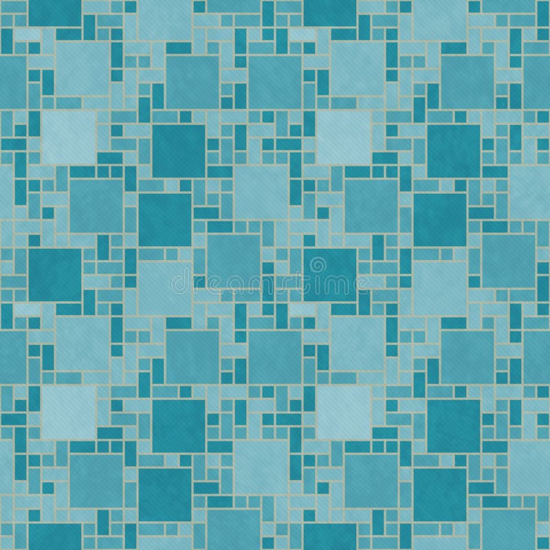 Teal and Yellow Square Mosaic Abstract Geometric Design Tile Pat royalty free stock images