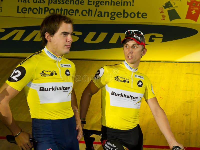 Team Aeschbach Stark at Sixday Nights Zurich stock photos