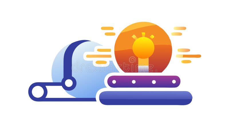 Team Brainstorming Gears, Collaborative Innovation Process, vector design Generative AI stock illustration