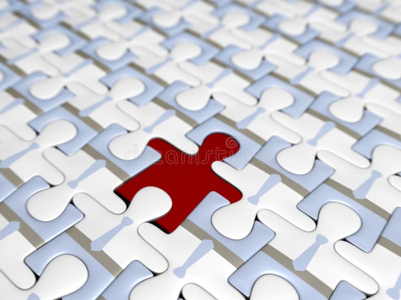 Team building puzzle stock illustration. Illustration of white 4284394