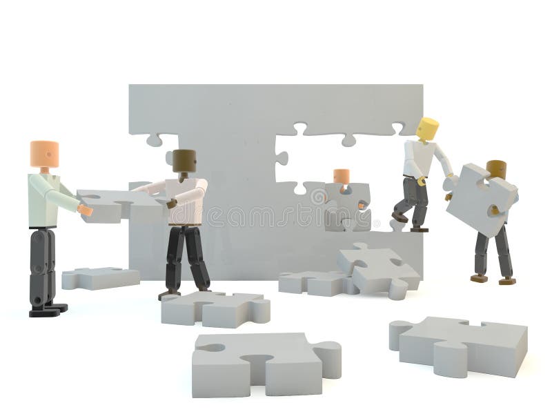 Team building a wall royalty free illustration
