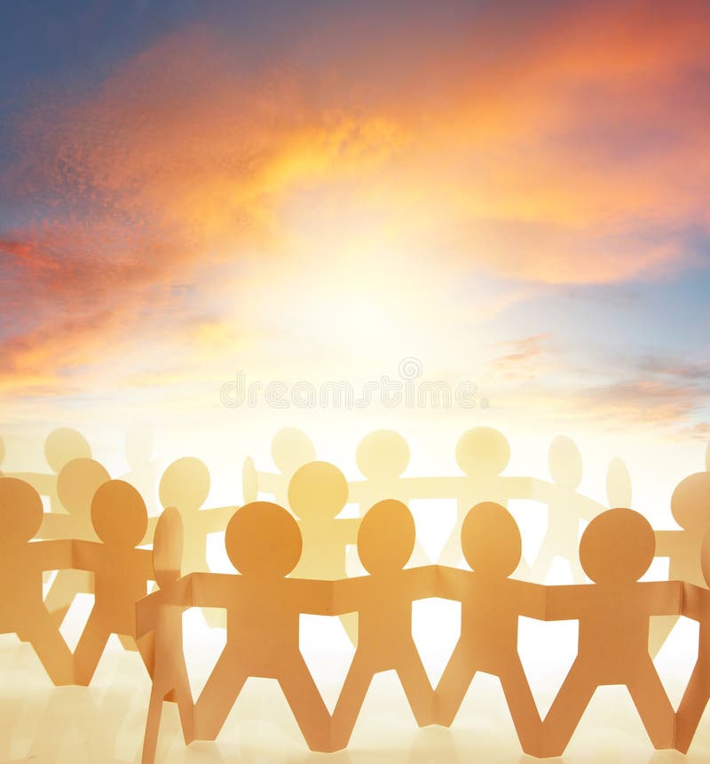 Team en hemel stock afbeelding Team en hemel stock afbeelding