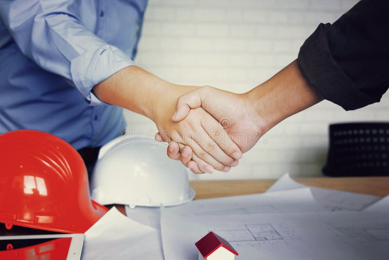 Team of engineers working together. stock images