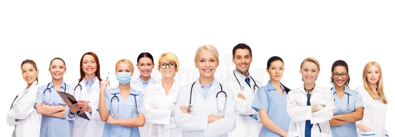 A cuidado de la salud un equipo o grupo de doctores a hermanas.