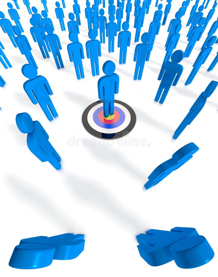 Team leader hits target royalty free illustration