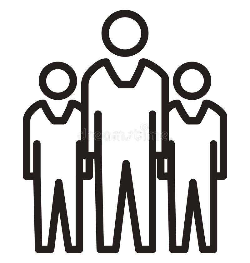 Team line isolated vector icon can be easily modified and edit vector illustration