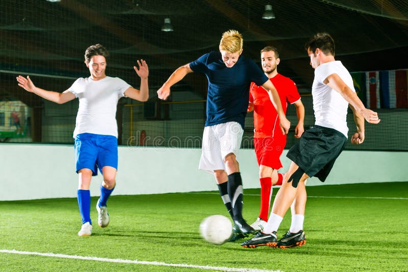 Team Playing Football Or Soccer Indoor Stock Images Image 28155684