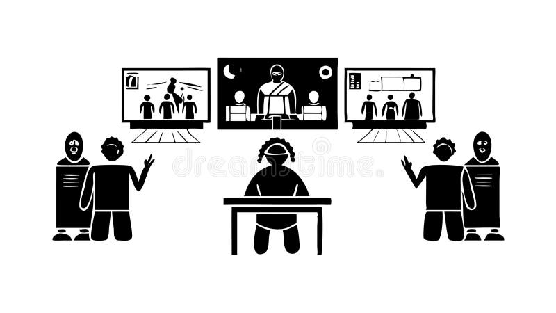 Team Presenting in a Mission Control or Command Center Icon, vector design Generative AI vector illustration