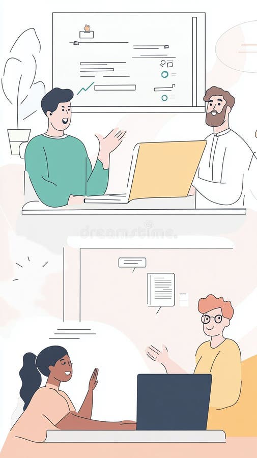 Team using video conferencing tools to collaborate with remote workers Generative AI