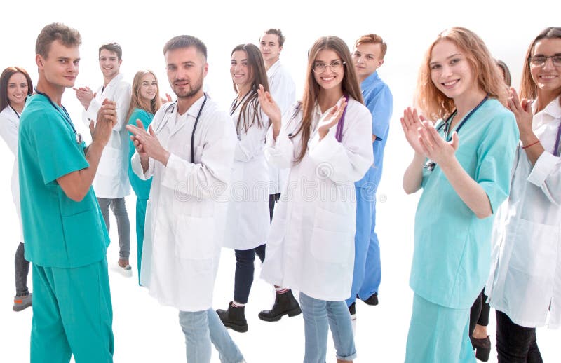 Team of diverse doctors applauding their joint success. photo with copy-space. Team of diverse doctors applauding their joint success. photo with copy-space