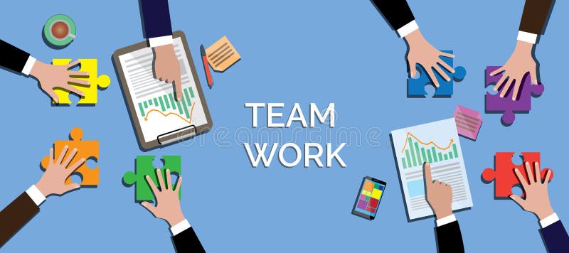 Team Work Concept Together Use Puzzle or Jigsaw Vector Stock Vector ...