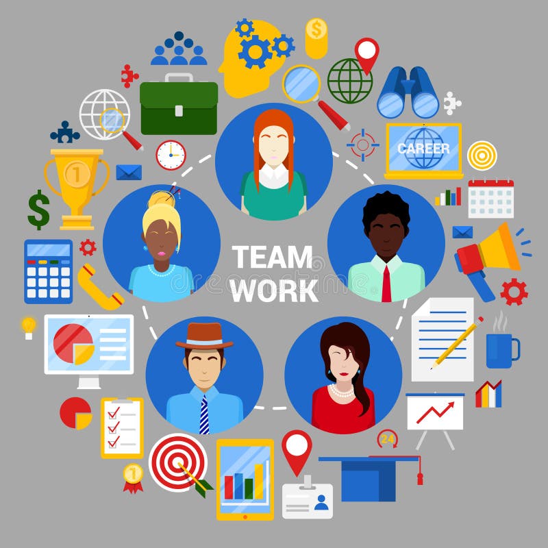 Team Work Creative Planning Strategy företags affär stock illustrationer Team Work Creative Planning Strategy företags affär stock illustrationer