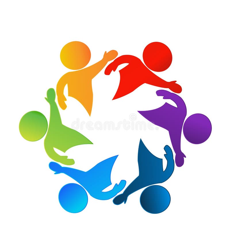Teamwork business logo royalty free illustration