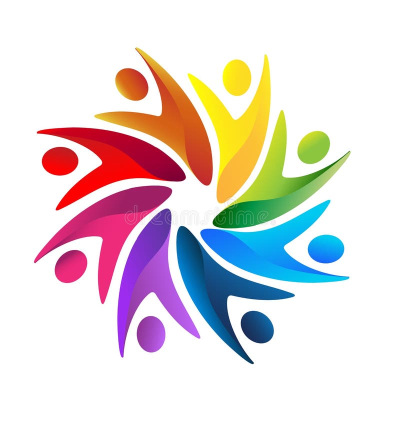 Teamwork business people logo stock illustration