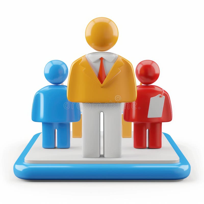 Teamwork Collaboration and Business Success 3D Render of Color Figures lizenzfreie abbildung
